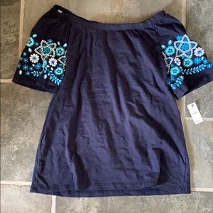 Off-the-Shoulder Embroidered Top